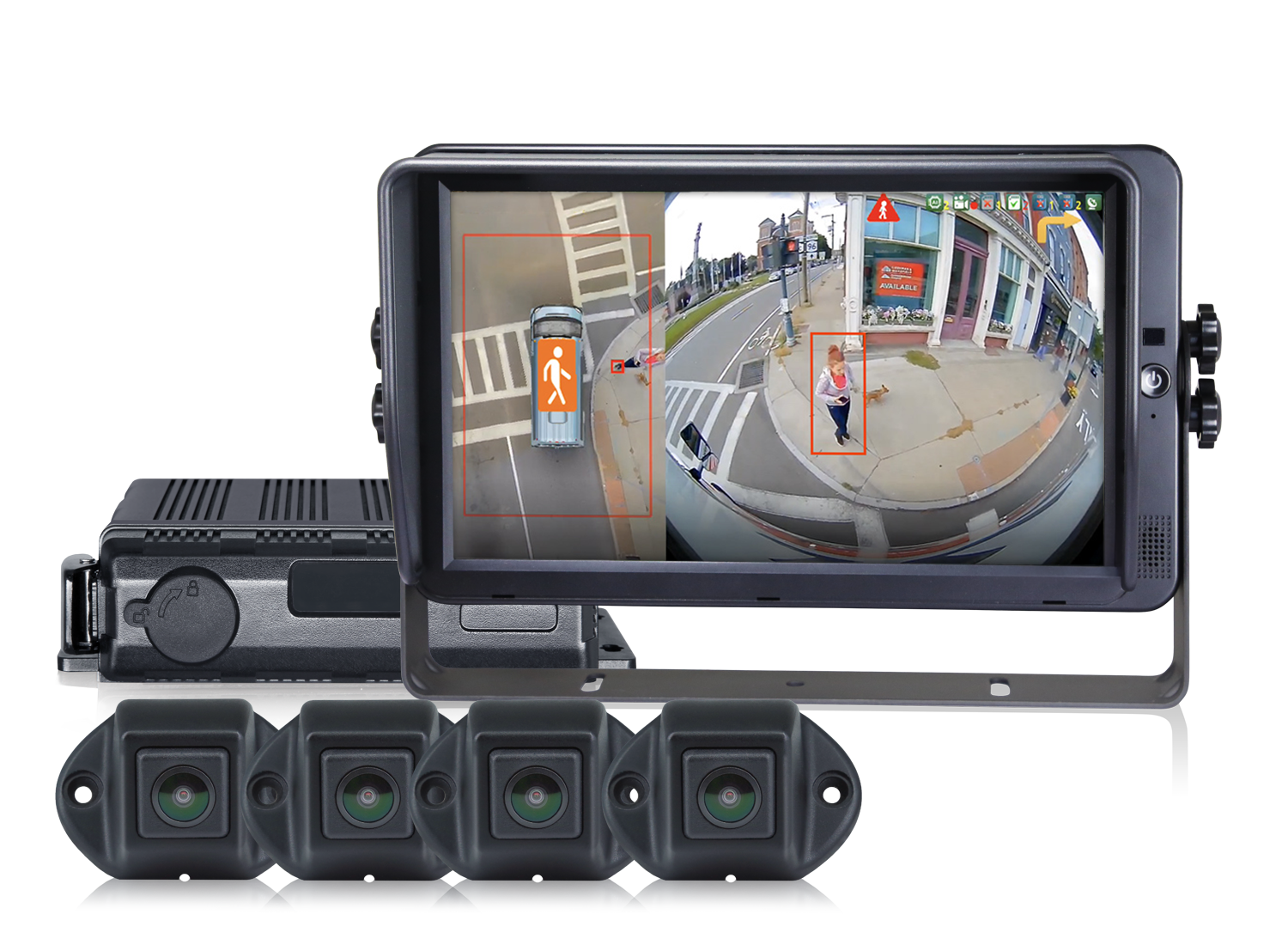 Kamerasystem 360° AI med 7" touchskärm extern ECU och 4 kameror 1080P TotalView®
