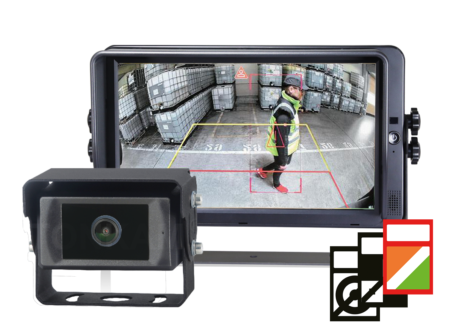 Kamerasystem 7" Touch 1080P AI inkl. kamera (SIGN) Högtalare QUAD 4CH