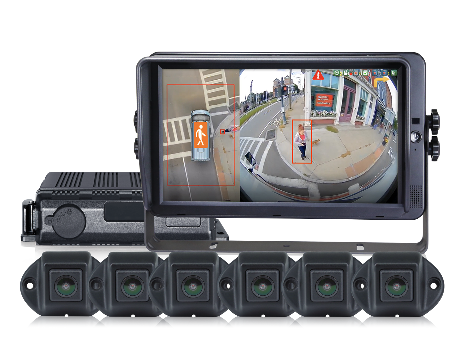 Kamerasystem 360° AI med 7" touchskärm extern ECU och 6 kameror 1080P TotalView®