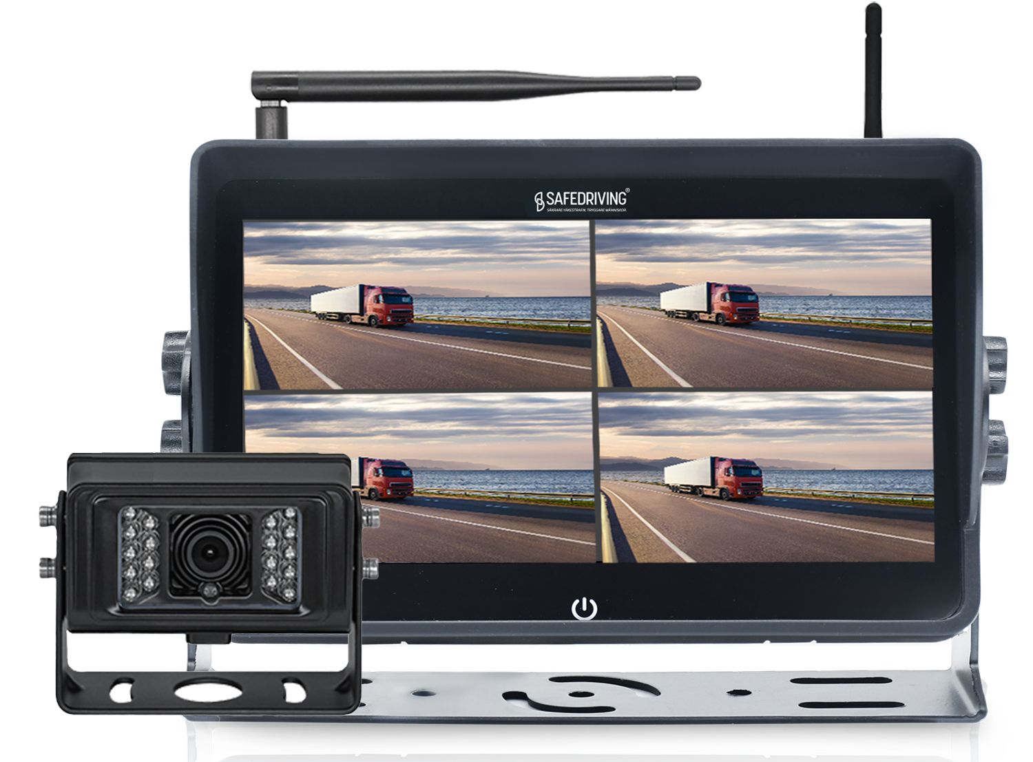 Kamerasystem 10.1" Touch 1080P Trådlös Kamera 18IR (Inbyggd Antenn) QUAD 4CH