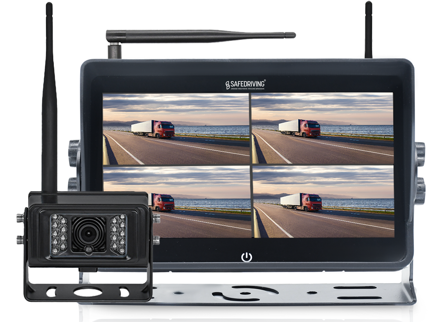 Kamerasystem 10.1" Touch 1080P Trådlös Kamera 18IR QUAD 4CH