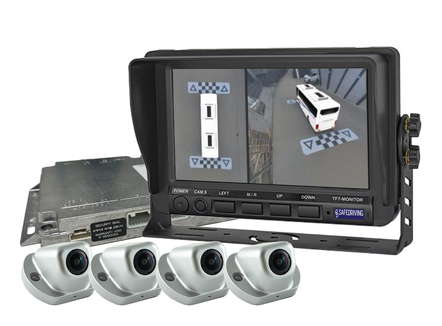 Komplett System 360° 3D ink 7" Skärm med extern ECU 720P SafetyView®