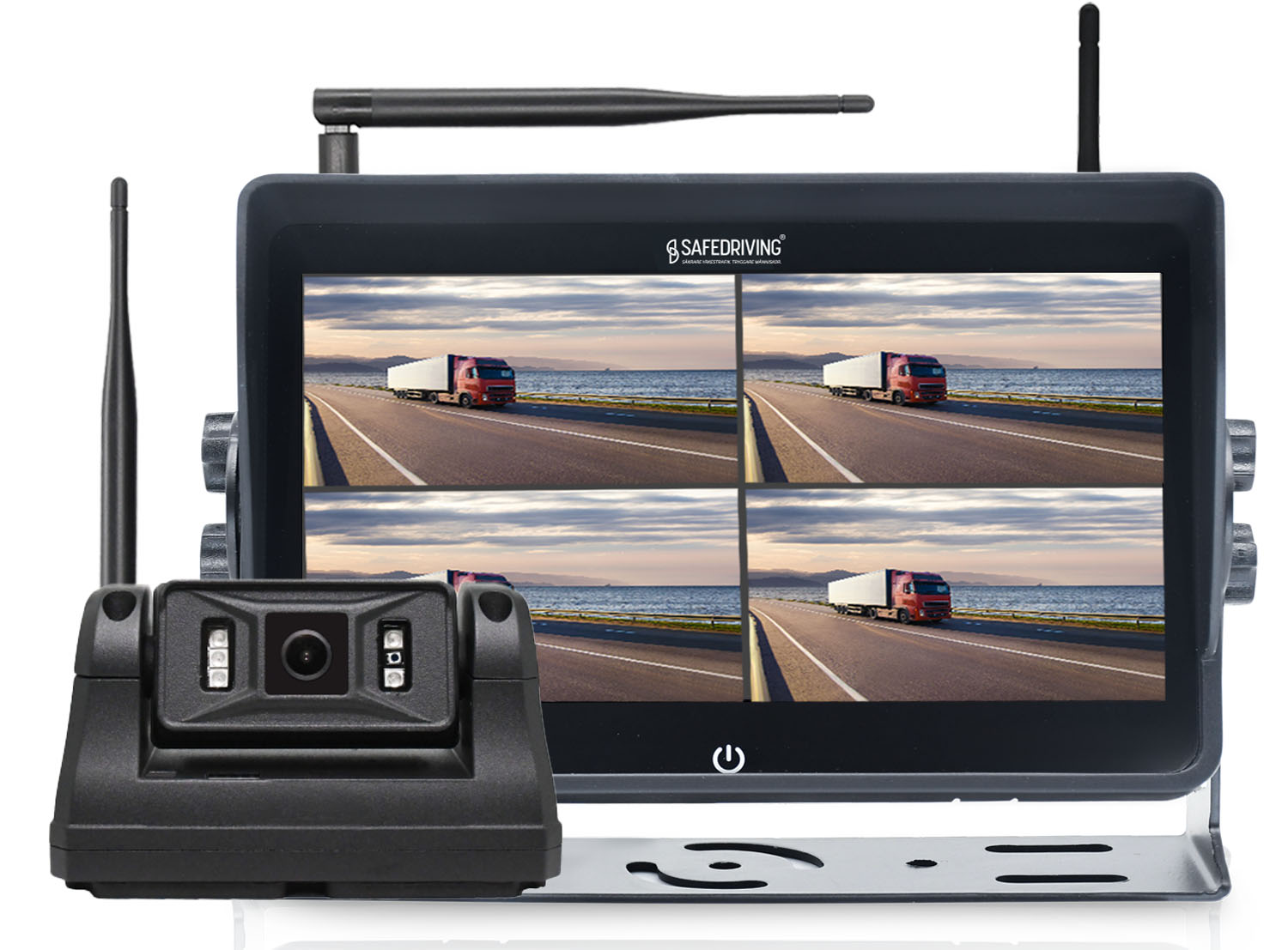 Kamerasystem 10.1" 1080P Trådlös Batterikamera 6IR QUAD 4CH