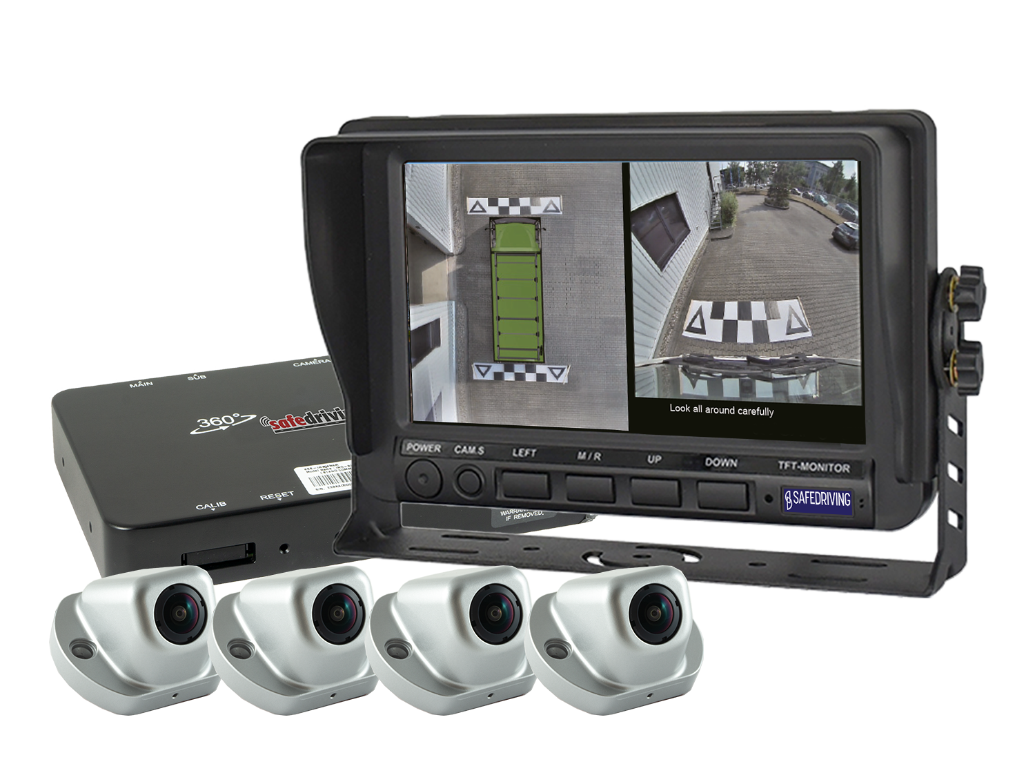 Komplett System 360° 2D ink 7" Skärm med extern ECU 720P SafetyView®
